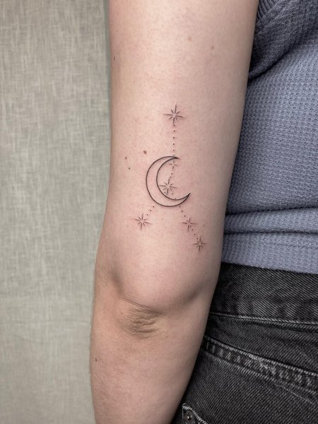 Moon And Stars Tattoo