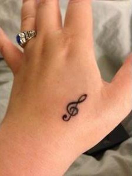 Music Notes Hand Tattoos For Women