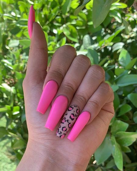 Neon Pink Nails