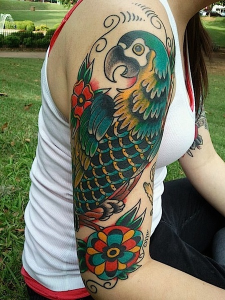 Parrot Arm Tattoos