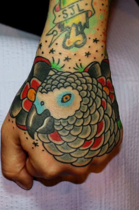 Parrot Hand Tattoos