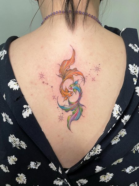 Pisces Back Tattoo