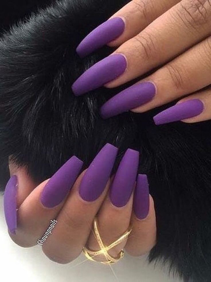Purple Coffin Nails