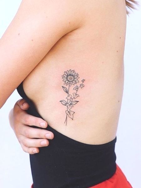 Rib Sunflower Tattoo