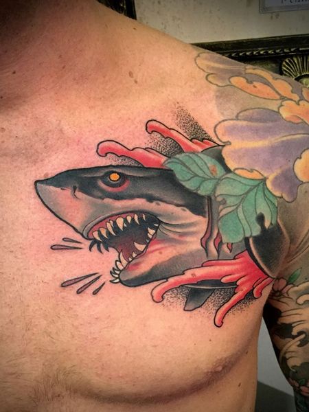 Shark Chest Tattoos