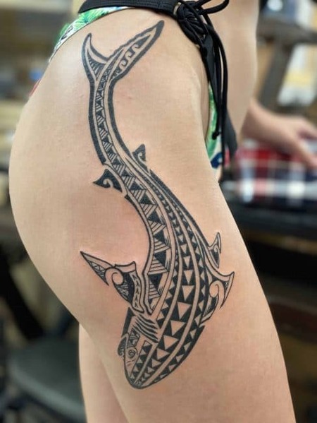 Shark Thigh Tattoos