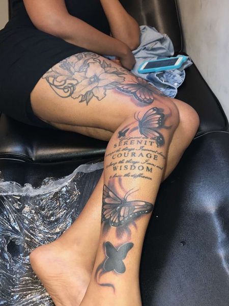 Side Leg Tattoo