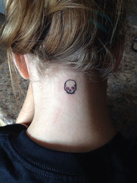 Skull Neck Tattoo