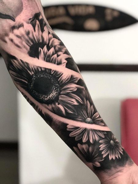 Sleeve Sunflower Tattoo