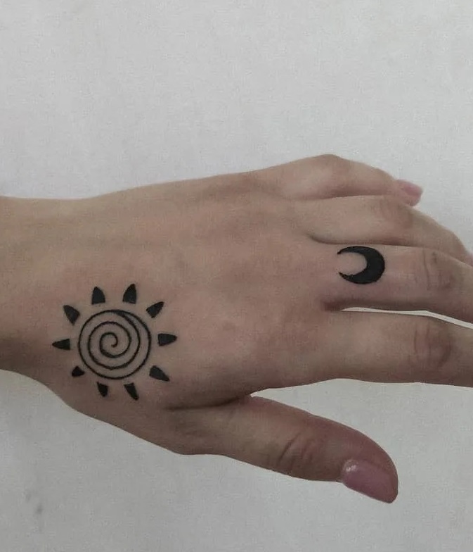 Sun Hand Tattoos