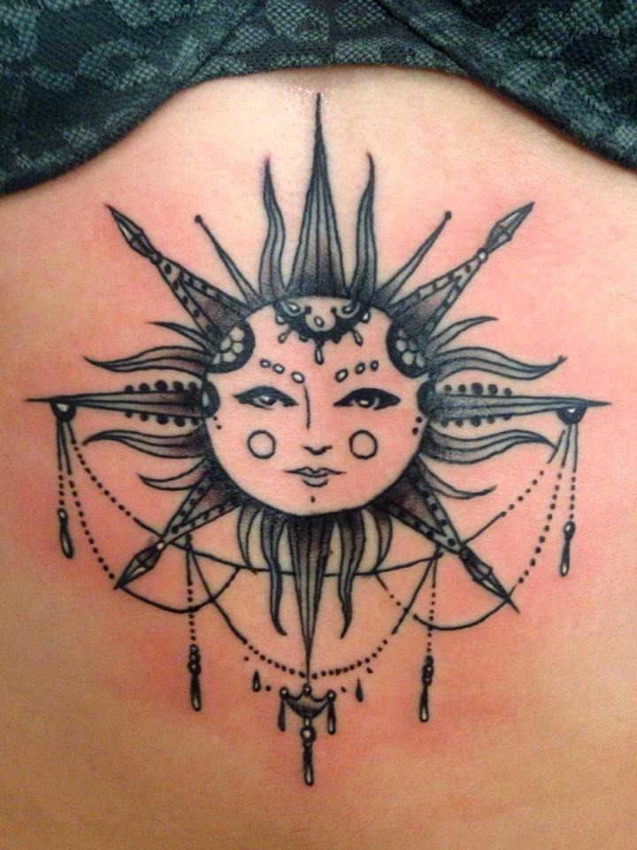 Sun Underboob Tattoos