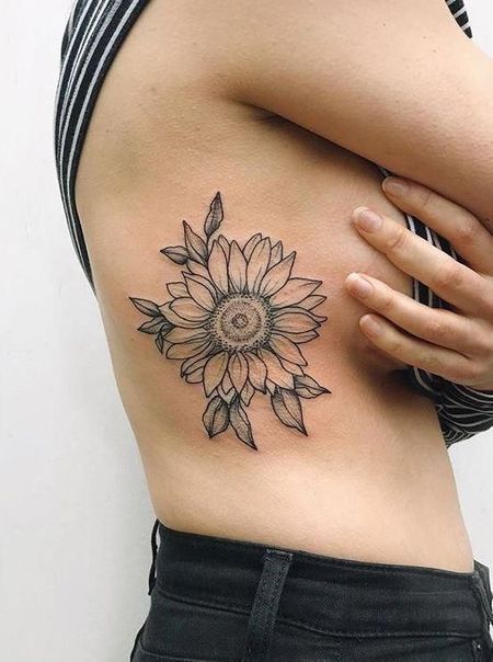 Sunflower Rib Tattoo