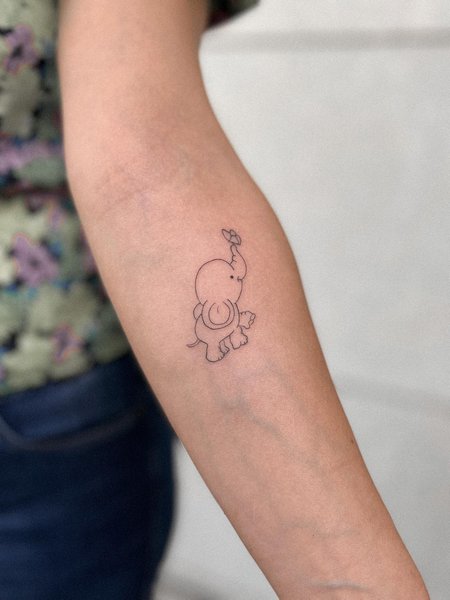Tiny Elephant Tattoo