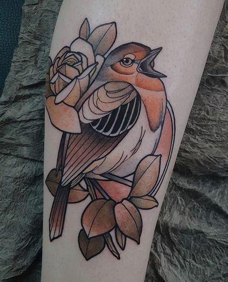 Tradional Sparrow Tattoo