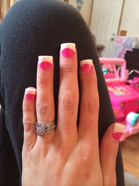 White and Pink Nails