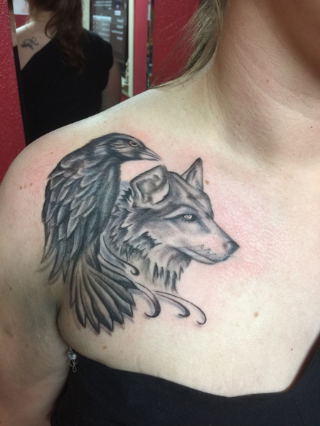 Wolf and Raven Tattoos