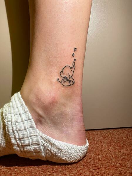 Ankle Stick And Poke Tattoo
