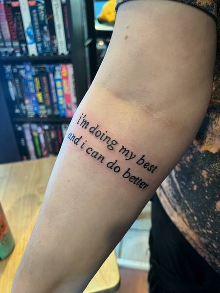 Arm Quote Tattoo