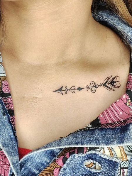 Arrow Collarbone Tattoo