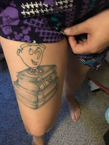 Book Tattoo on Thigh