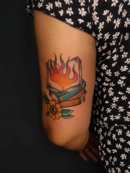 Book Tattoo on Tricep