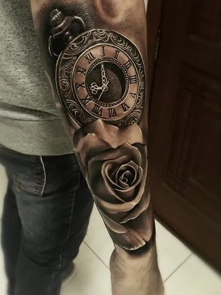 Clock Sleeve Tattoo