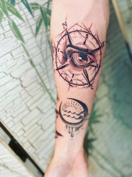 Compass Forearm Tattoo