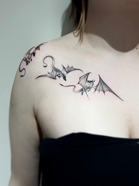 Dragon Collarbone Tattoo