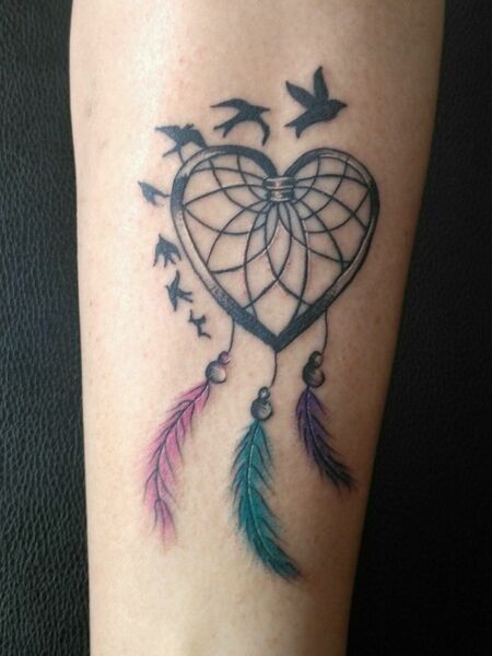 Dream Catcher and Heart Tattoo