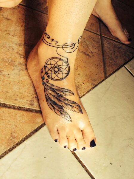 Dreamcatcher Foot Tattoo