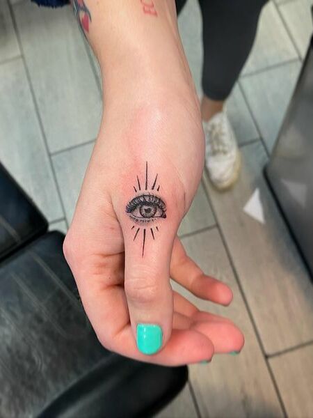 Eye Finger Tattoo