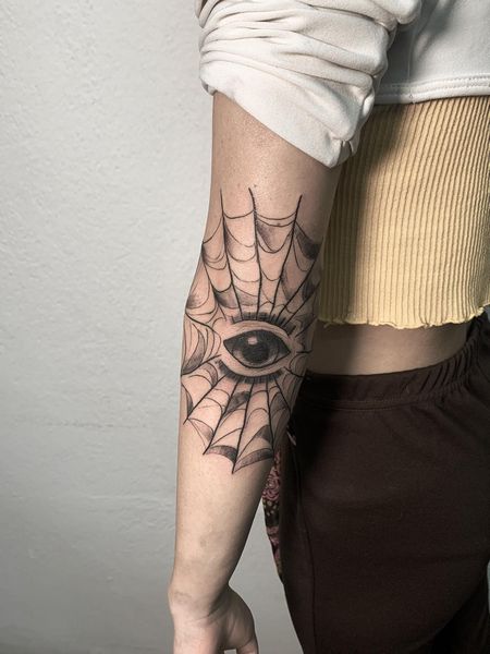 Eye Tattoo on the Elbow