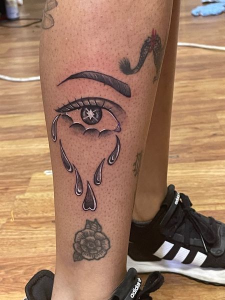 Eye Tattoo on the Leg