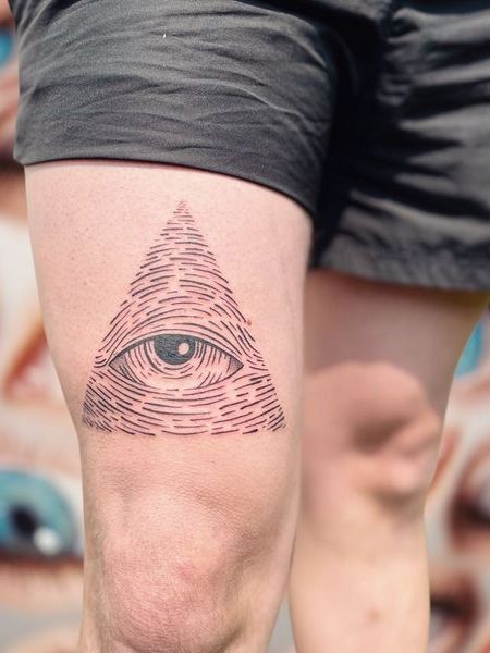 Eye Tattoo on the Thigh