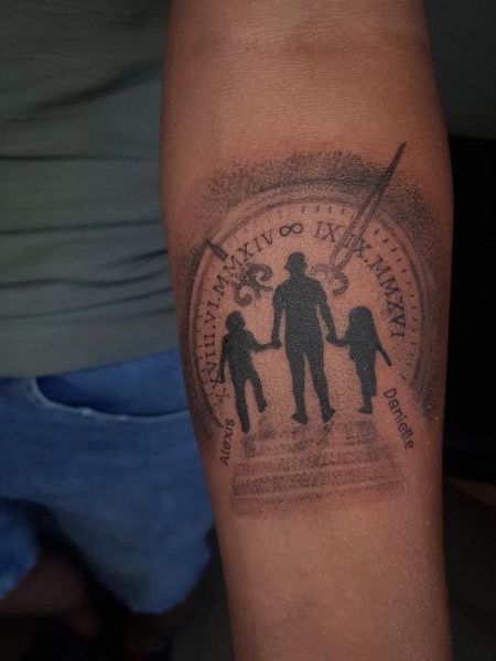 Family Clock Tattoo