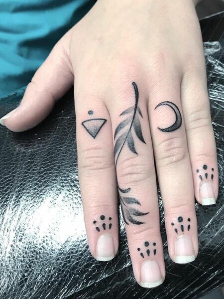 Finger Moon Tattoo