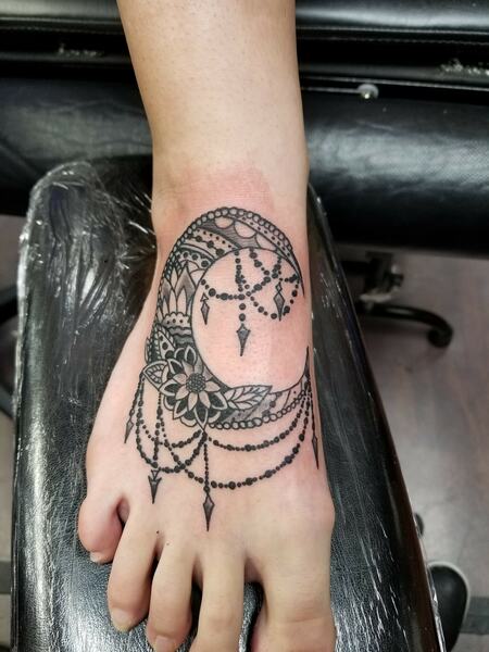 Foot Moon Tattoo