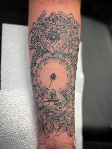 Forearm Clock Tattoo