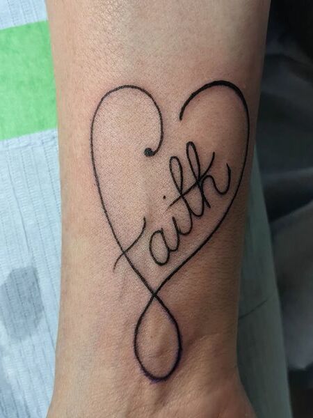 Heart And Faith Cross Tattoo