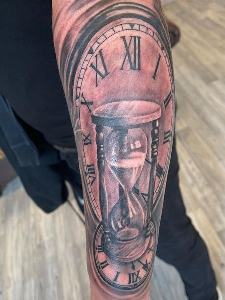 Hourglass Clock Tattoo