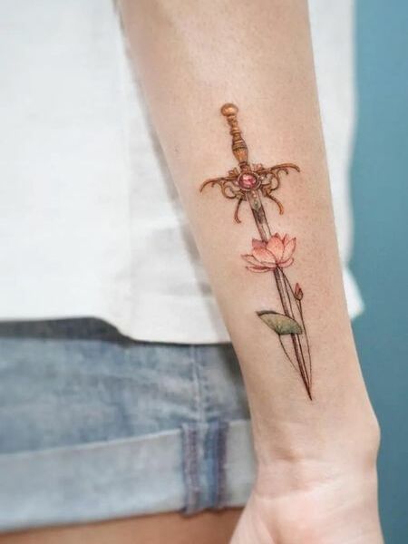 Lotus Sword Tattoo