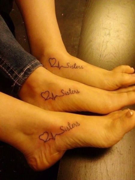 Matching Sister Foot Tattoo