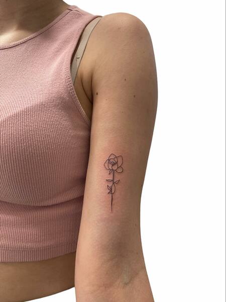 Minimalist Rose Tattoos