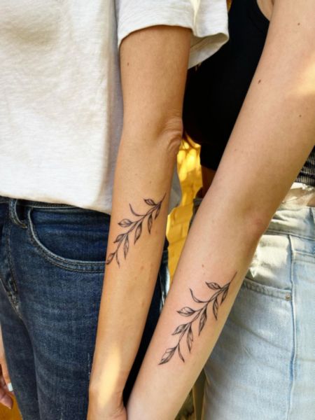 Mother Daughter Leaf Tattoo