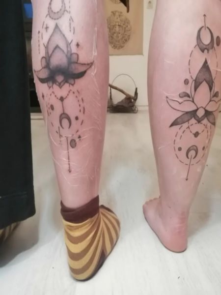 Mother Daughter Leg Tattoo