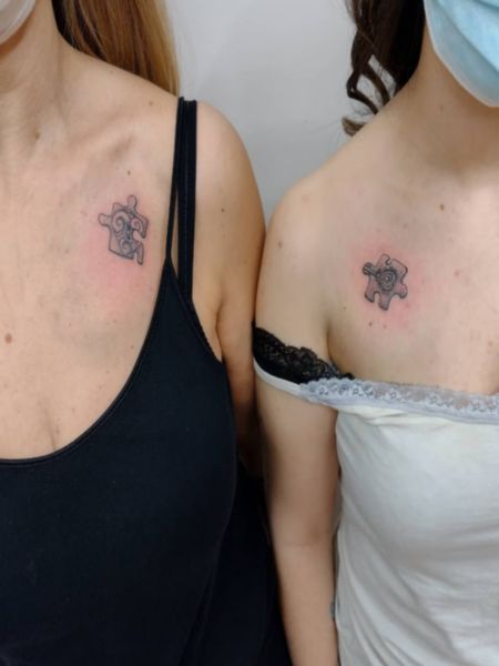 Mother Daughter Puzzle Tattoo