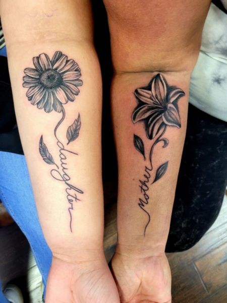 Mother Daughter Writing Tattoo