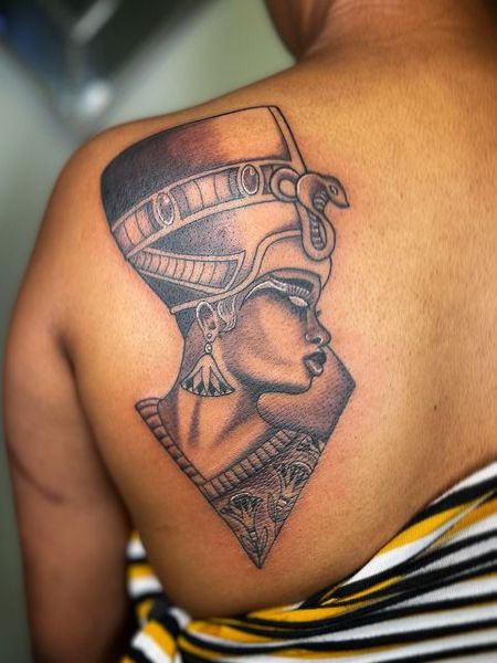 Nefertiti Back Tattoo