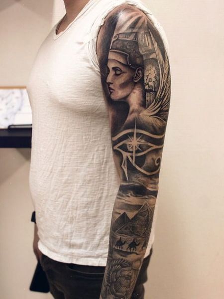 Nefertiti Sleeve Tattoo
