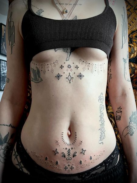 Ornament Belly Tattoo